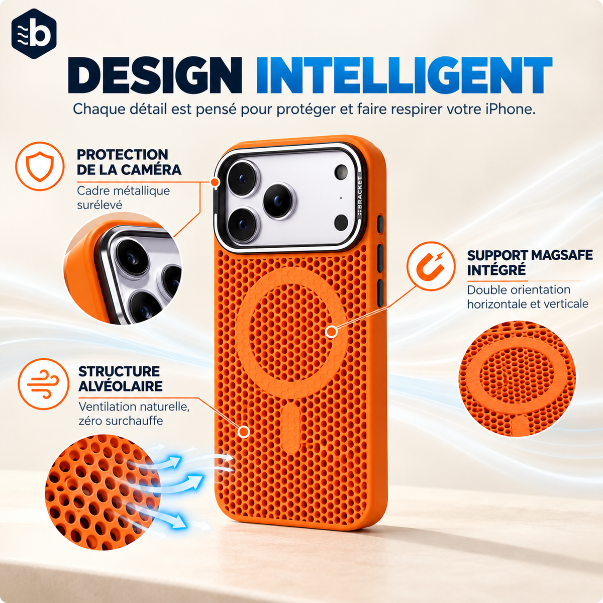 Coque Alvéole — la coque qui laisse respirer ton iPhone